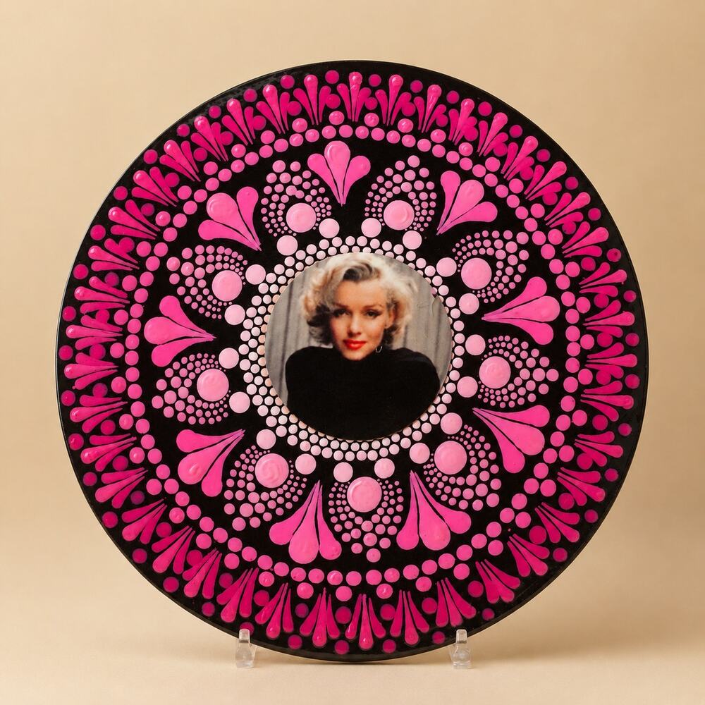 Marilyn Monroe 10 Inch Album Wall Art Pink Gradient Mandala Decor